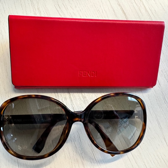 Fendi Brown Tortoise Large Sunglasses - Picture 6 of 8
